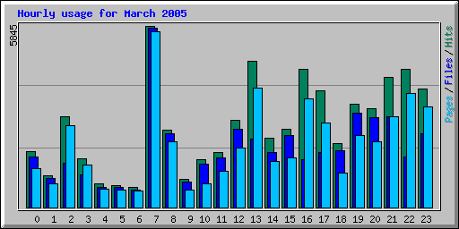 Hourly usage for March 2005
