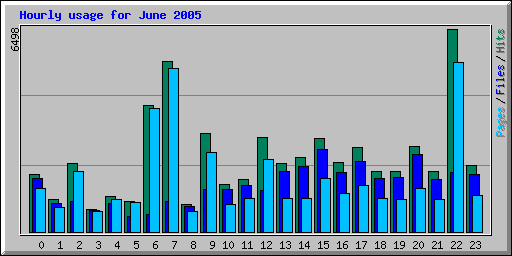 Hourly usage for June 2005