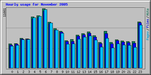 Hourly usage for November 2005