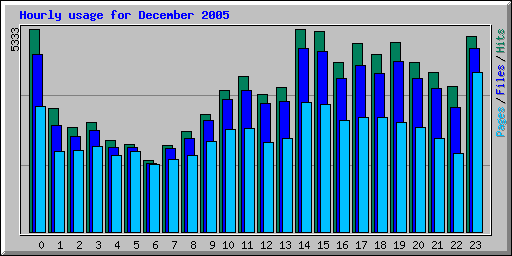 Hourly usage for December 2005