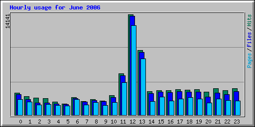 Hourly usage for June 2006