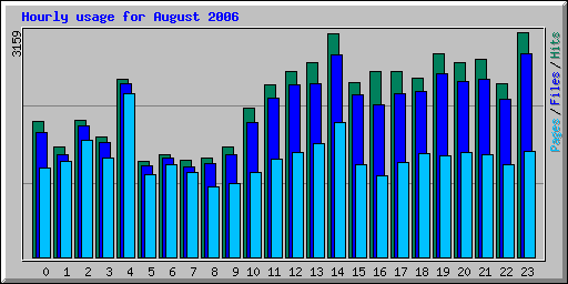 Hourly usage for August 2006